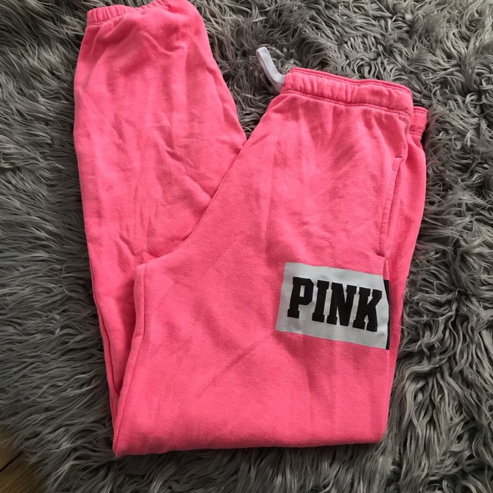 VS PINK hot pink sweat pants